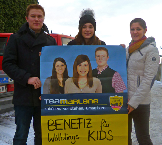 Michael Burger, Marlene Müllner und Pia Edlinger hoffen auf Ihre Unterstützung! Michael Burger, Marlene Müllner und Pia Edlinger hoffen auf Ihre Unterstützung!